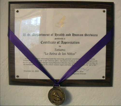 [Grammy Medal; Certificate of Appreciation]