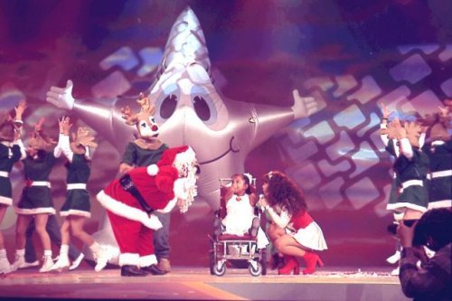 [Tatiana, Rudolph, and Santa]