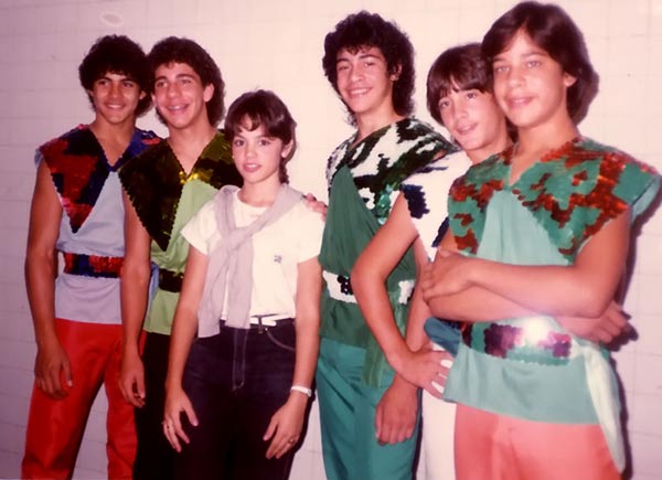 [Tatiana with Menudo in 1983]